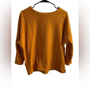 Mustard Ribbed Oversized Sweater Soft Autumn Cozy